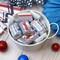 AmandaCreation Red, White & Blue BBQ Mini Candy Bar Wrappers 45 Pieces